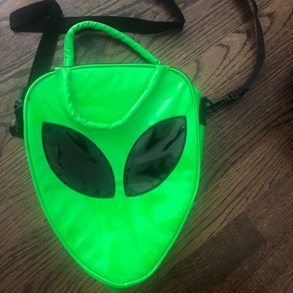 Killstar Neon Green Alien Head Bag